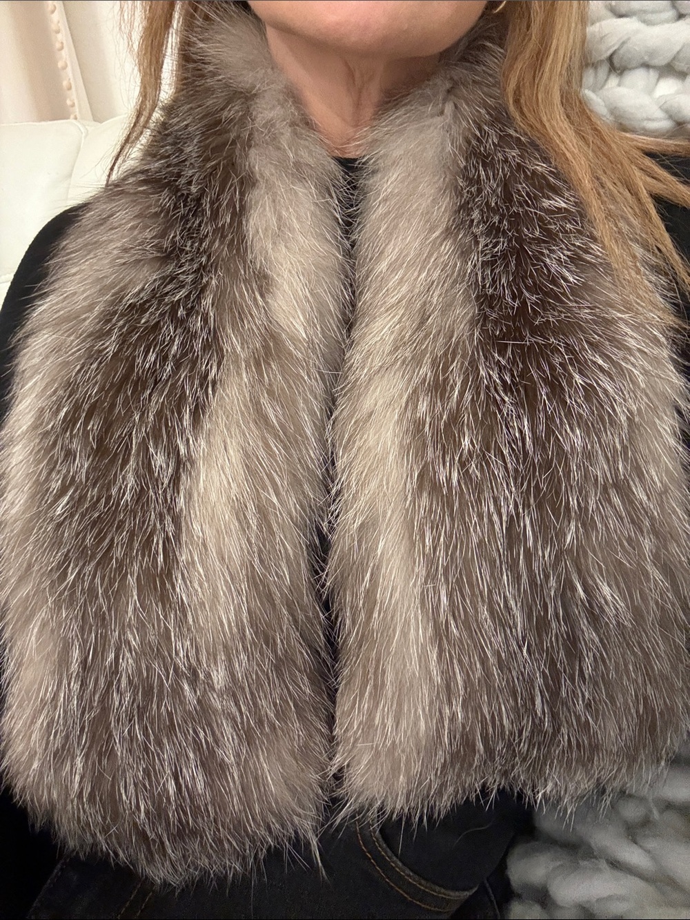 Crystal Fox fur scarf- real fox